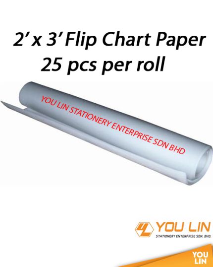 Flip Chart Paper 2'' x 3'' - 25pc/Roll
