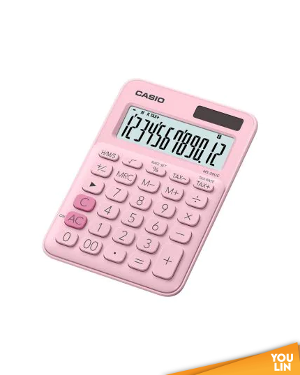 Casio Calculator 12 Digits MS-20UC - Pink