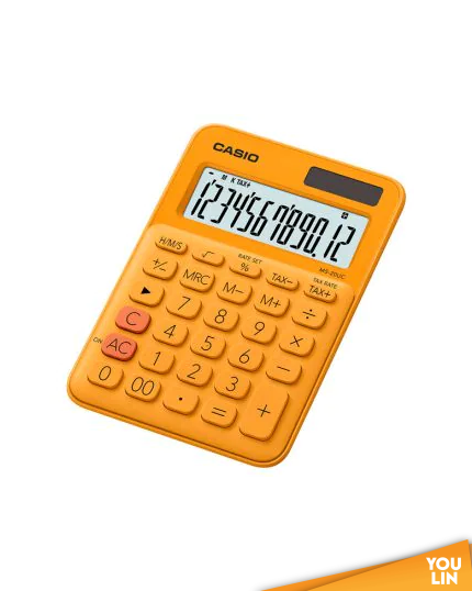Casio Calculator 12 Digits MS-20UC - RG Orange