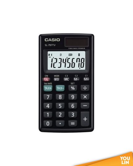 Casio Calculator 8 Digits SL-797TV - Black