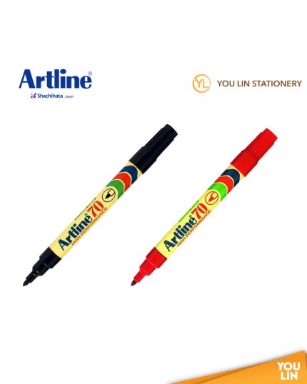 Artline 70 Permanent Marker Pen 1.5mm 2'S - Black/Red