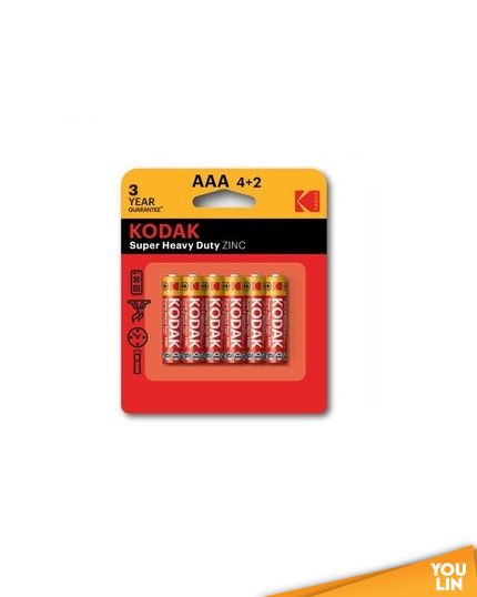Kodak Super Heavy Duty AAA 4+2pc Card Battery