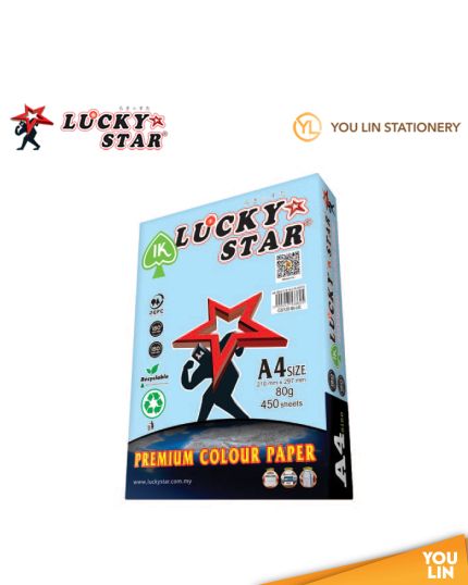 Luckystat CS120 A4 80gm Color Paper 450'S - Blue