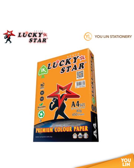 Luckystat CS371 A4 80gm Color Paper 450'S - Cyber Orange