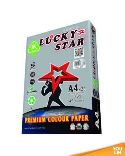 Luckystat CS572 A4 80gm Color Paper 450'S - Grey