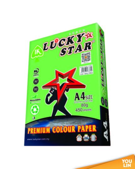 Luckystat CS190 A4 80gm Color Paper 450'S - Middle Green