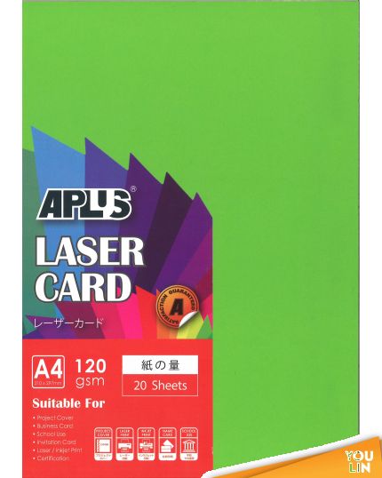 APLUS A4 120gm Laser Card 20'S - D.Green (230)