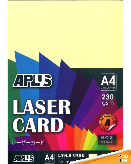 APLUS A4 230gm Laser Card 100'S - Yellow (06)