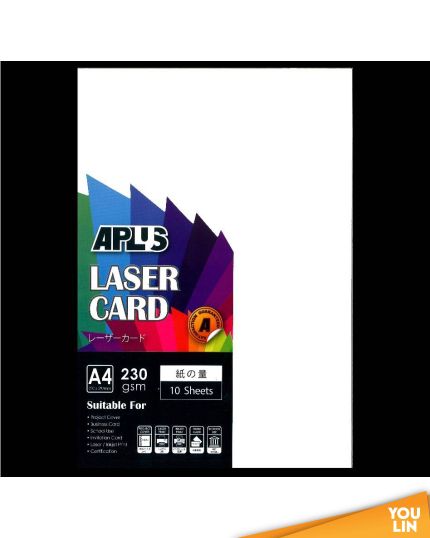 APLUS A4 230gm Laser Card 10'S - White (01) .