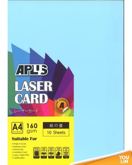APLUS A4 160gm Laser Card 10'S - L.Blue (120)