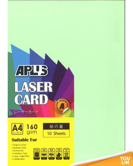 APLUS A4 160gm Laser Card 10'S - L.Green (130)