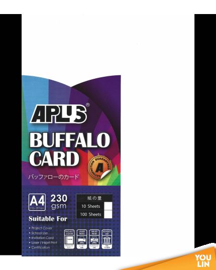 APLUS A4 230gm Buffalo Card 10'S - White