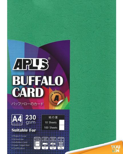 APLUS A4 230gm Buffalo Card 10'S - D.Green