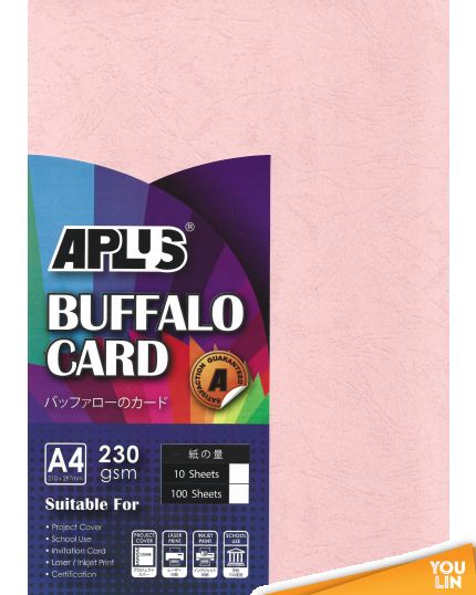 APLUS A4 230gm Buffalo Card 10'S - Pink