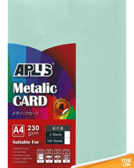 APLUS A4 230gm Metalic Card - (09) L.Blue 5'S