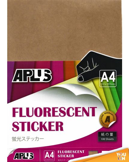 APLUS A4 Fluorescent Sticker - Brown 100'S