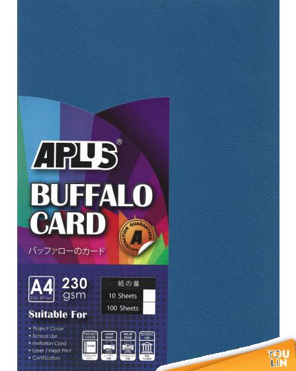APLUS A4 230gm Buffalo Card 100'S - D.Blue