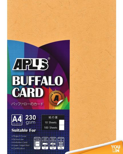 APLUS A4 230gm Buffalo Card 100'S - G.Yellow