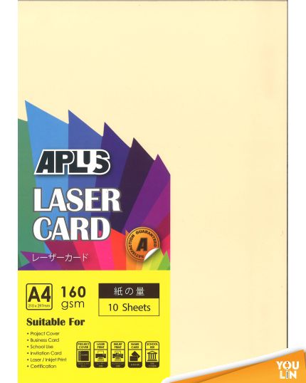 APLUS A4 160gm Laser Card 10'S - Peach (150)