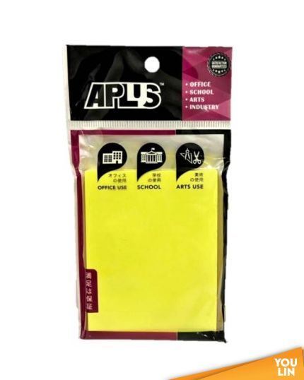 APLUS SN34CY 3'' X 4'' Stick On Note - Cyber Yellow