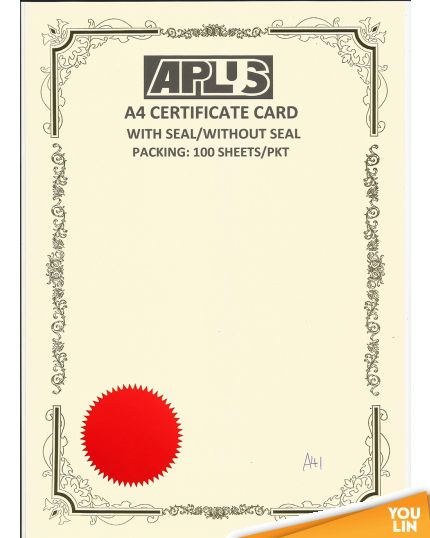 APLUS A4 160gm Certificate Card V/Seal - AS41