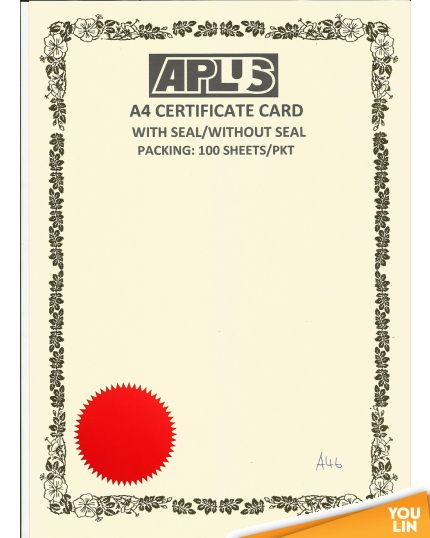 APLUS A4 160gm Certificate Card V/Seal - AS46