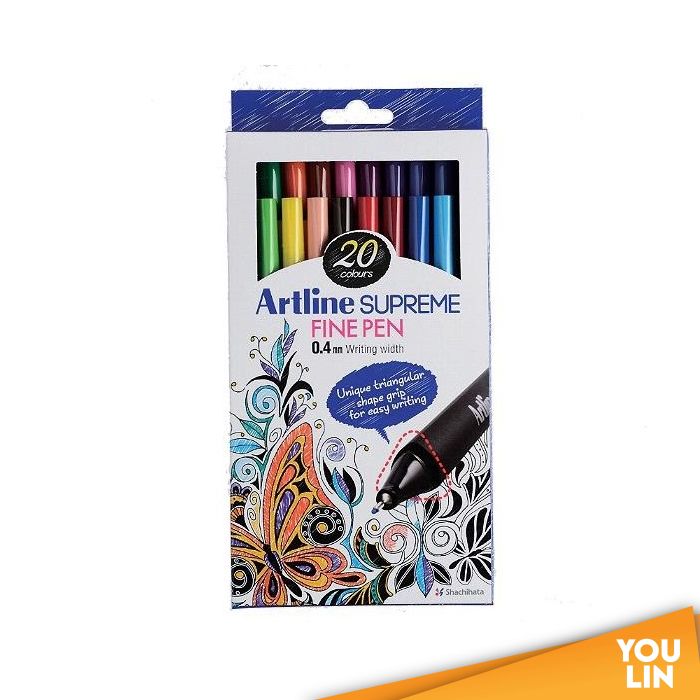 Artline EPFS-200/20W Supreme Writing Pen 0.4mm 20 Colour