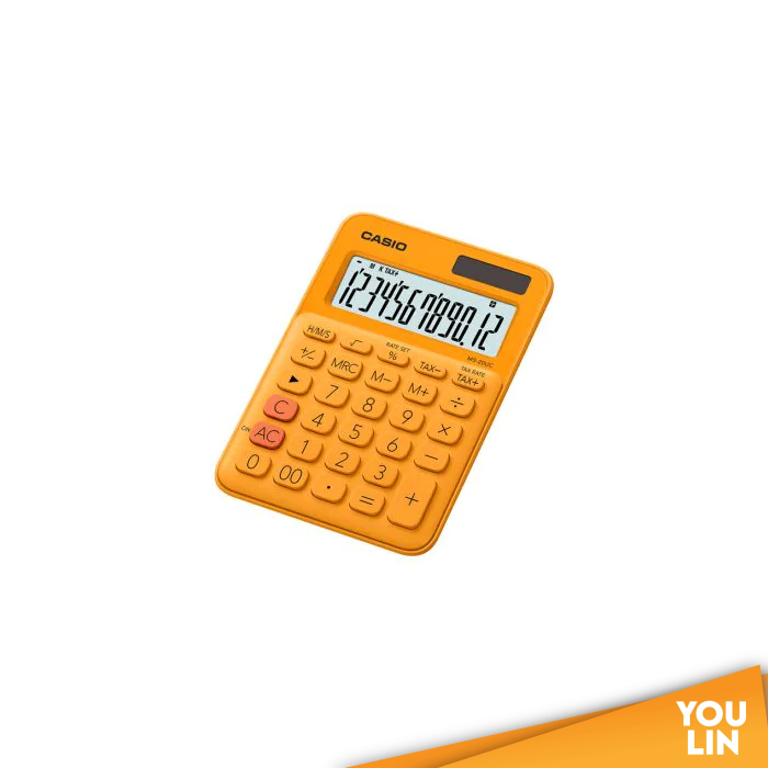 Casio Calculator 12 Digits MS-20UC - RG Orange