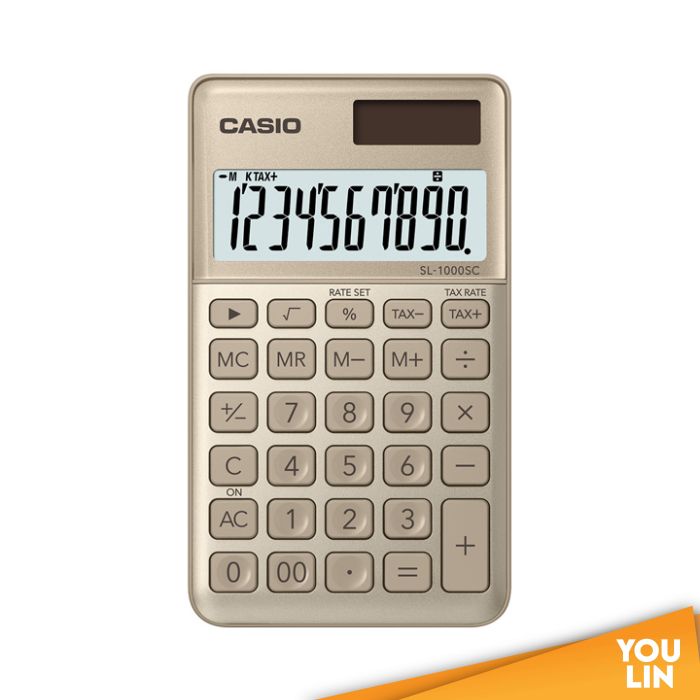 Casion Calculator 10 Digits SL-1000SC - Gold