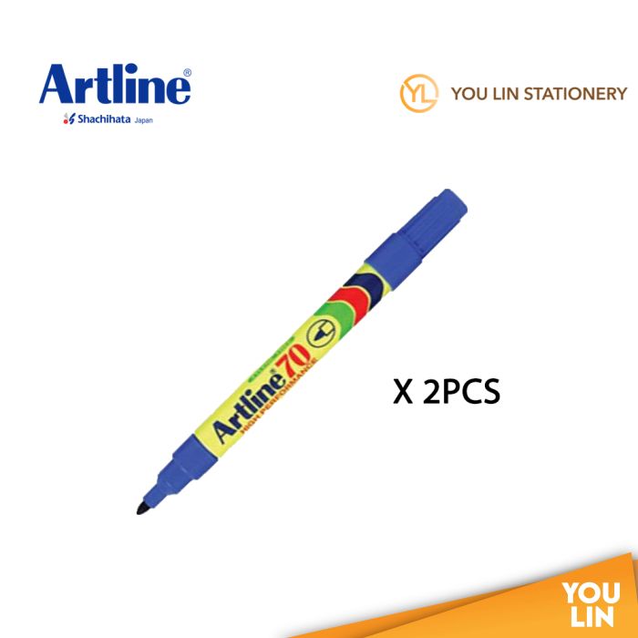 Artline 70 Permanent Marker Pen 1.5mm 2'S - Blue