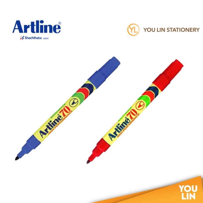 Artline 70 Permanent Marker Pen 1.5mm 2'S - Blue/Red