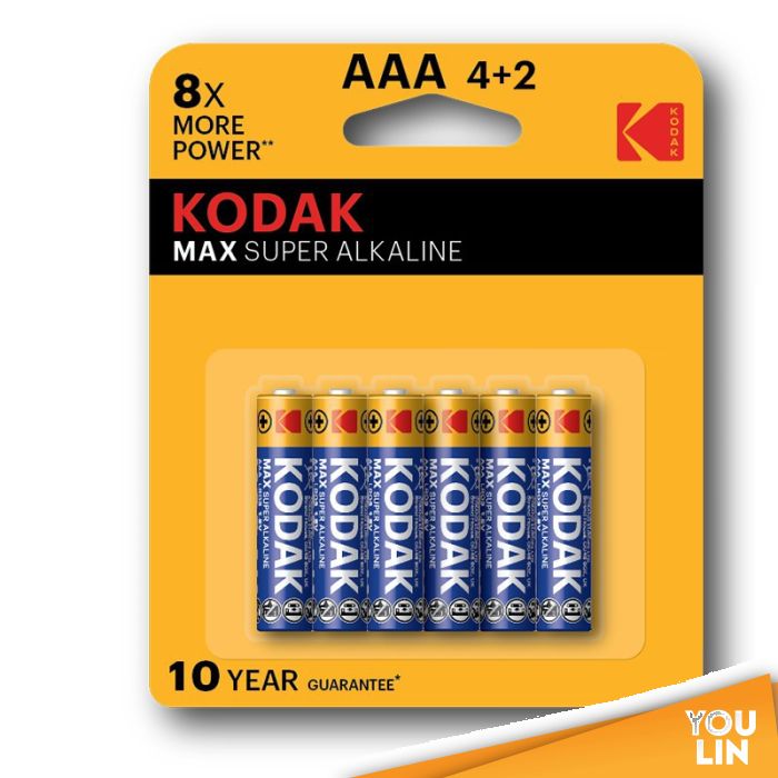 Kodak Max Alkaline AAA Battery 4+2pc Card