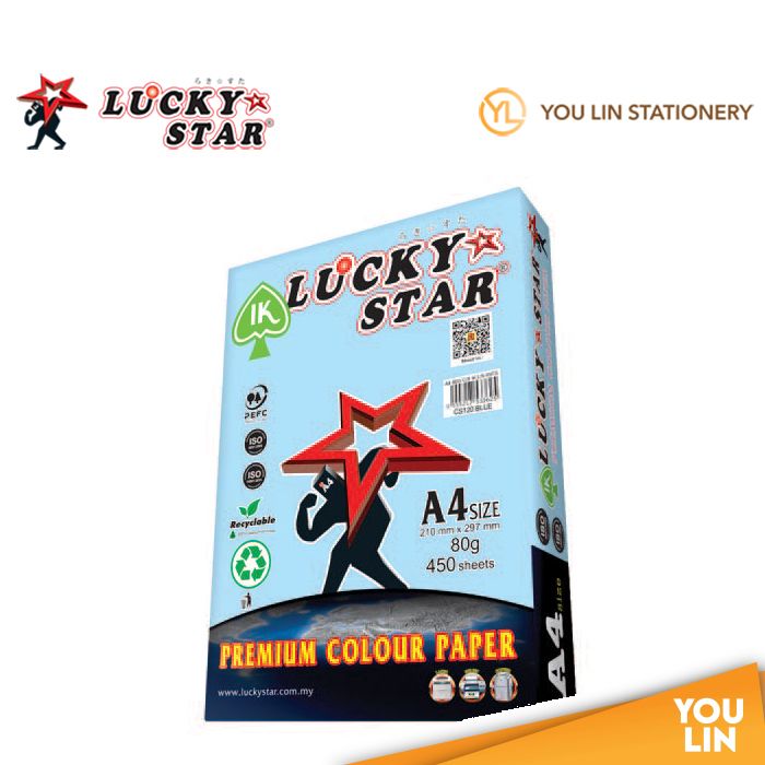 Luckystat CS120 A4 80gm Color Paper 450'S - Blue