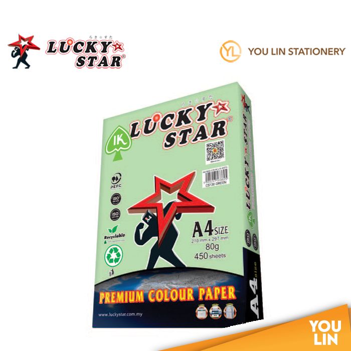 Luckystat CS130 A4 80gm Color Paper 450'S - Green
