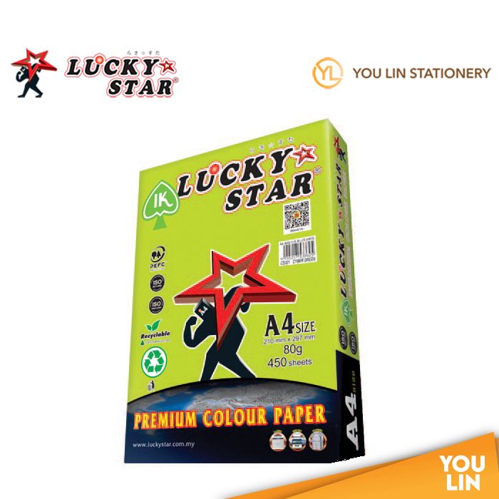 Luckystat CS321 A4 80gm Color Paper 450'S - Cyber Green