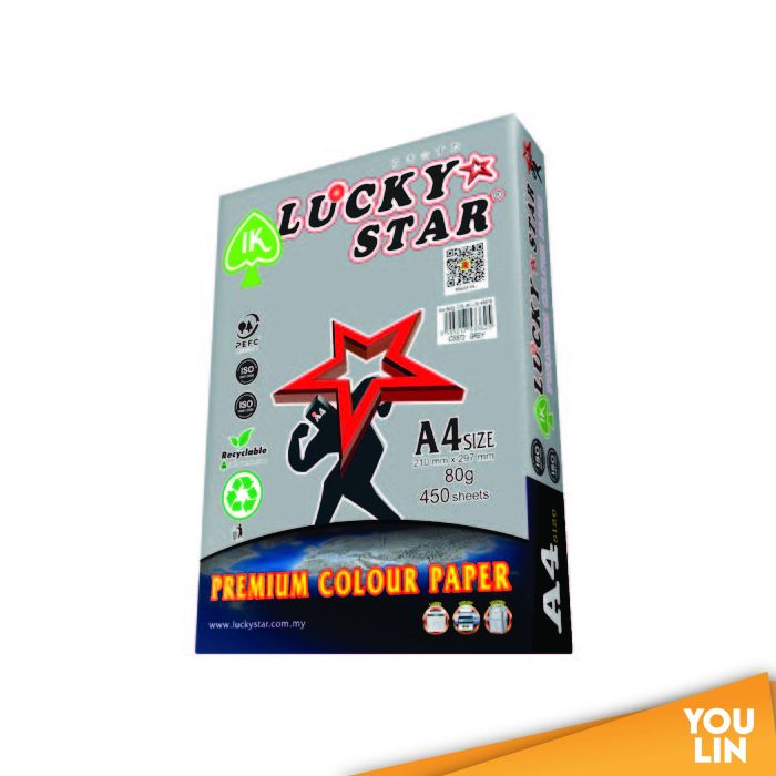 Luckystat CS572 A4 80gm Color Paper 450'S - Grey