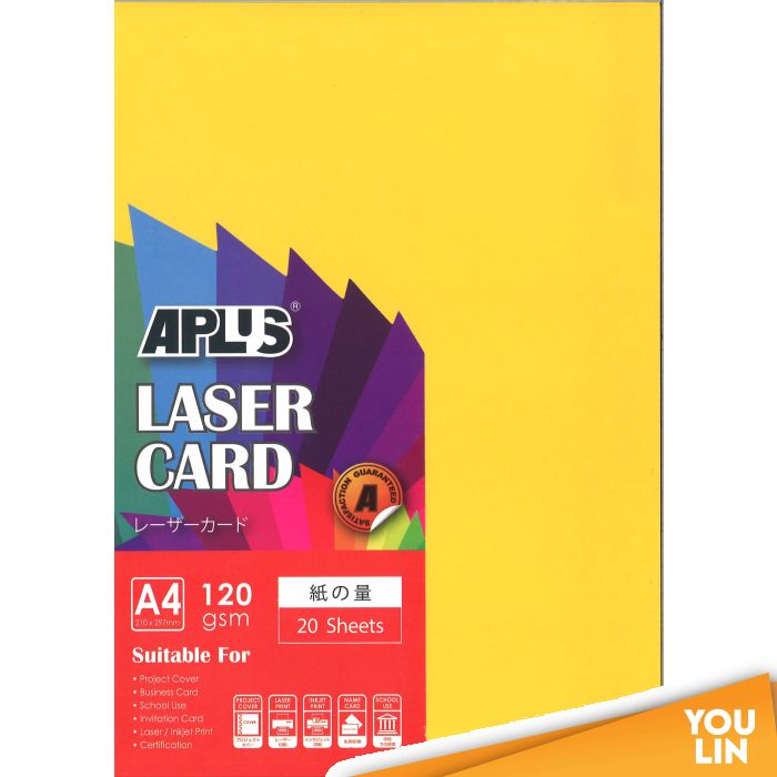APLUS A4 120gm Laser Card 20'S - Gold (200)