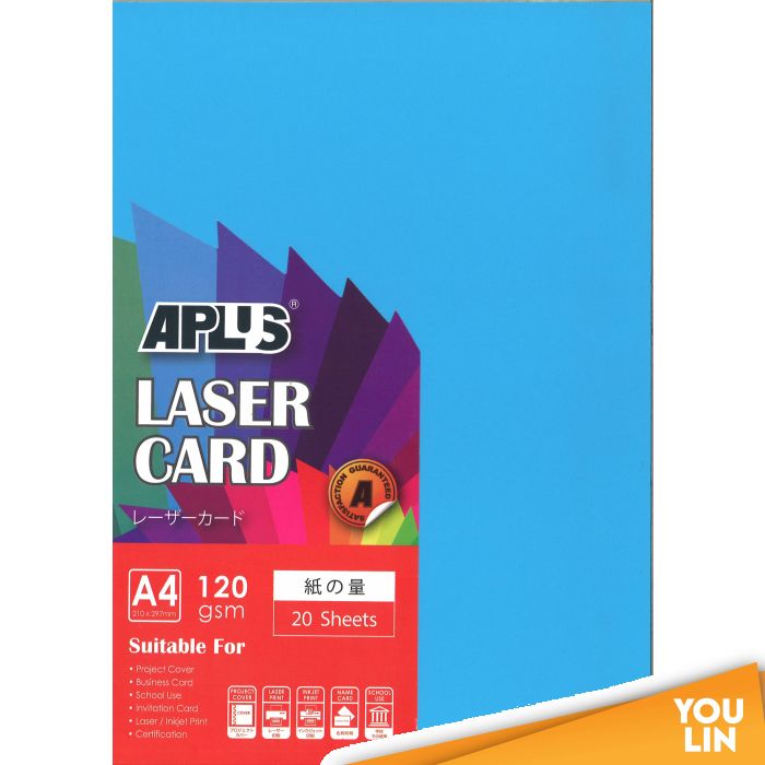 APLUS A4 120gm Laser Card 20'S - D.Blue (220)