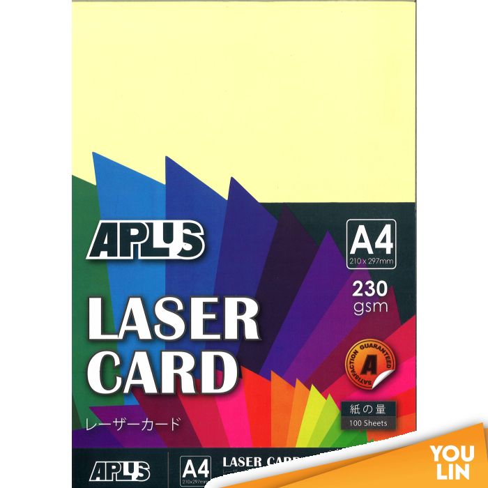 APLUS A4 230gm Laser Card 100'S - Yellow (06)