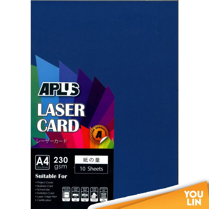 APLUS A4 230gm Laser Card 10'S - D.Blue (13)