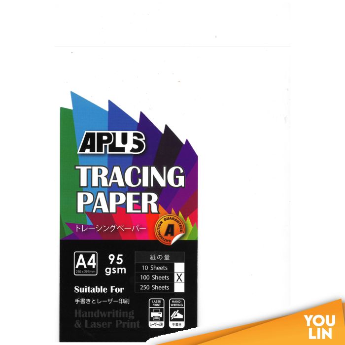 APLUS A4 95GM Tracing Paper 100'S