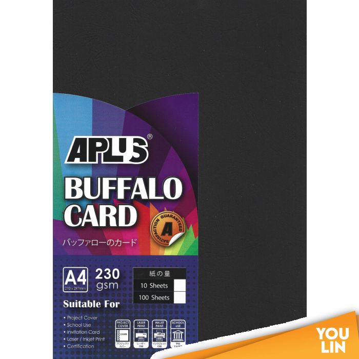 APLUS A4 230gm Buffalo Card 10'S - Black
