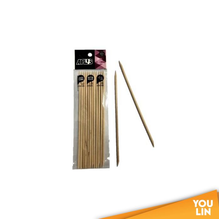APLUS Round Wood Stick 17.5cm 12pcs - Plain