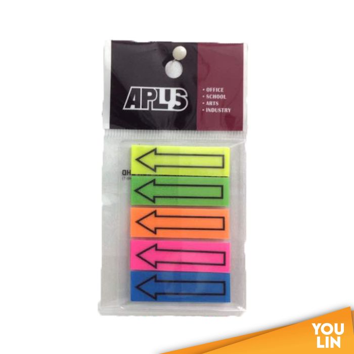 APLUS 44125 44MM X 12.5MM Assorted 5 Colour Stick Note - Arrow