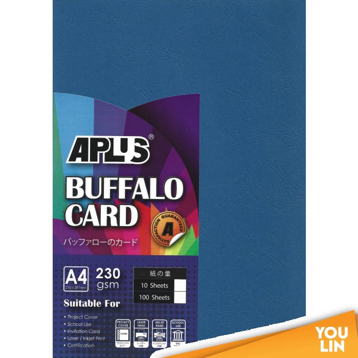 APLUS A4 230gm Buffalo Card 10'S - D.Blue