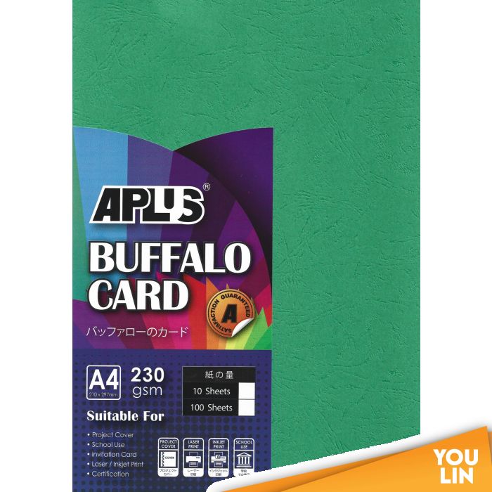 APLUS A4 230gm Buffalo Card 10'S - D.Green