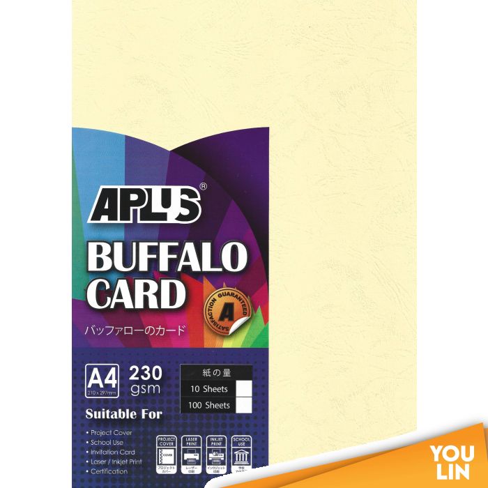 APLUS A4 230gm Buffalo Card 10'S - Cream