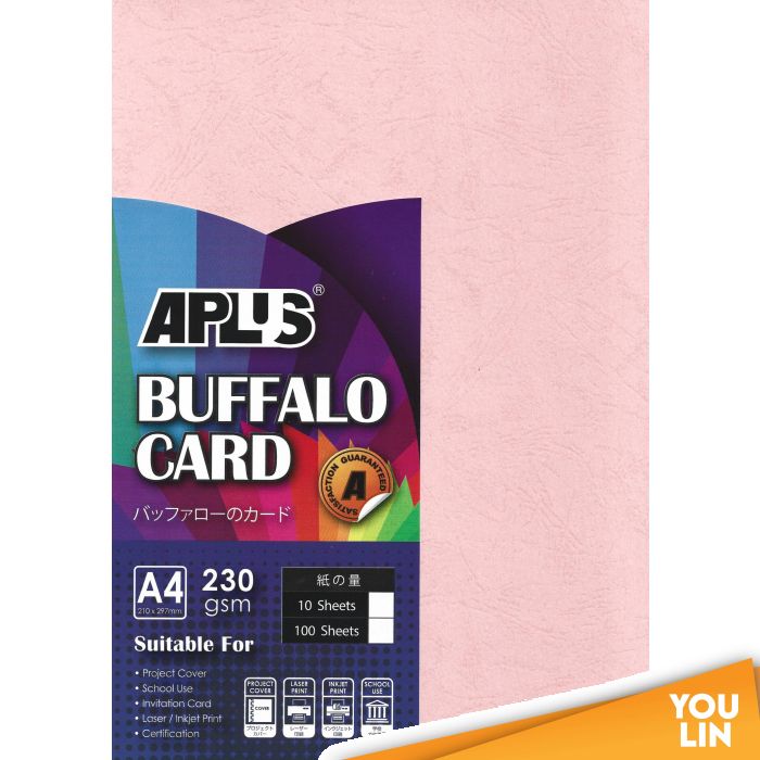 APLUS A4 230gm Buffalo Card 10'S - Pink