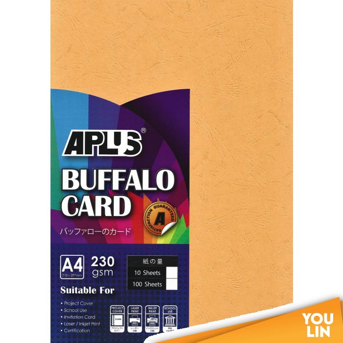 APLUS A4 230gm Buffalo Card 10'S - G.Yellow