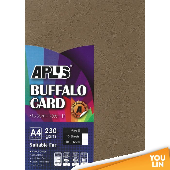 APLUS A4 230gm Buffalo Card 10'S - D.Brown
